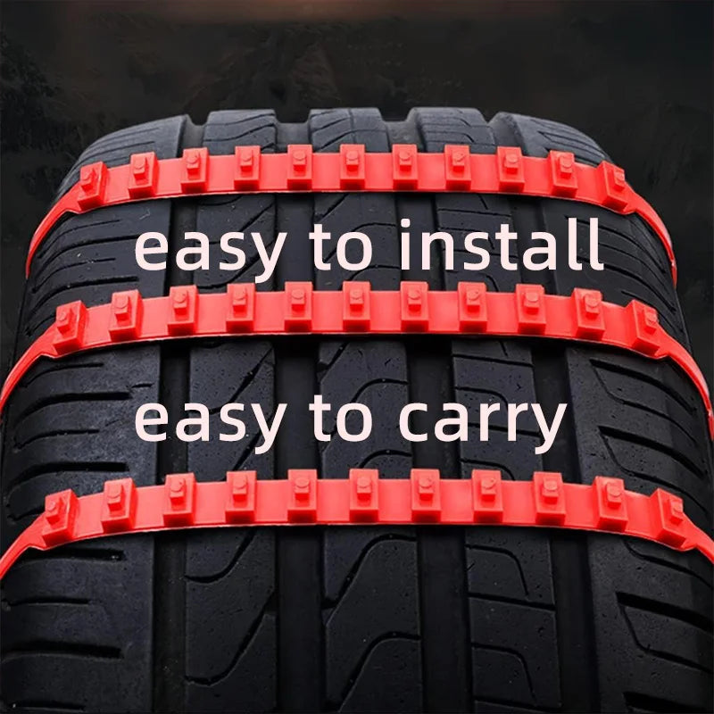 AAZRZRZ general 24pcs/set of red nylon material super grip snow tire chain, suitable for cars vehicles SUV trucks Snow Chains