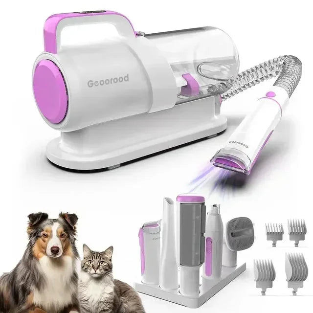 [Geoorood]Professional Pet Grooming Vacuum Kit with 4 Tools for Long Hair Dogs and Cats,10kPa Suction Power,2.5L Dust Collection