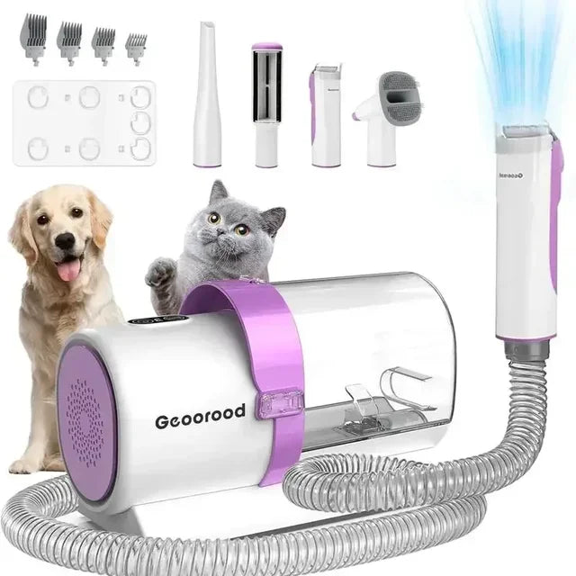 [Geoorood]Professional Pet Grooming Vacuum Kit with 4 Tools for Long Hair Dogs and Cats,10kPa Suction Power,2.5L Dust Collection