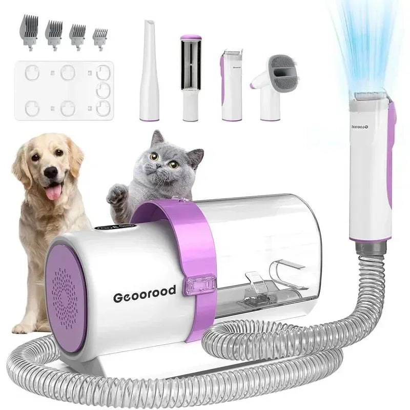 [Geoorood]Professional Pet Grooming Vacuum Kit with 4 Tools for Long Hair Dogs and Cats,10kPa Suction Power,2.5L Dust Collection