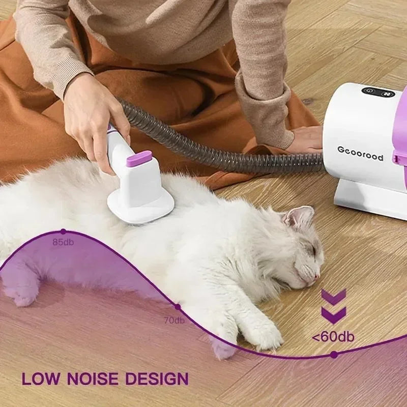 [Geoorood]Professional Pet Grooming Vacuum Kit with 4 Tools for Long Hair Dogs and Cats,10kPa Suction Power,2.5L Dust Collection